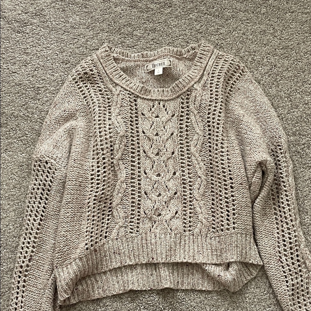 Decree Taupe Knit Sweater